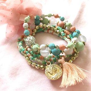 Pastel Beaded Stretch Bracelet